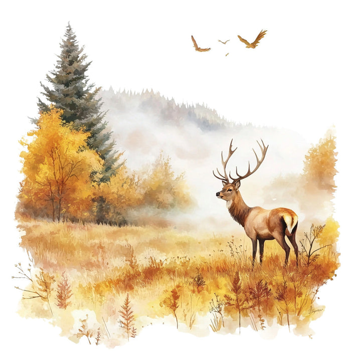 Deer in Nature Fabric Panel 30