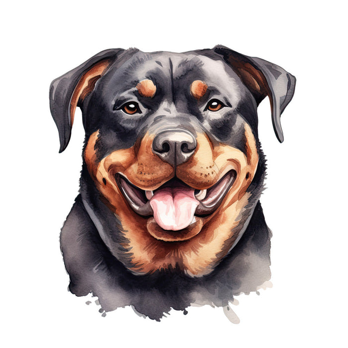 Watercolor Rottweiler Fabric Panel 11