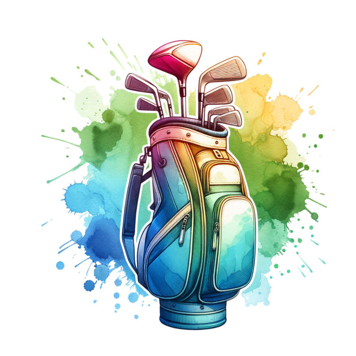 Watercolor Golf Fabric Panel 2