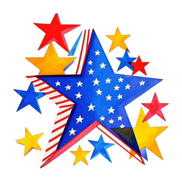 Patriotic Stars Fabric Panel 9