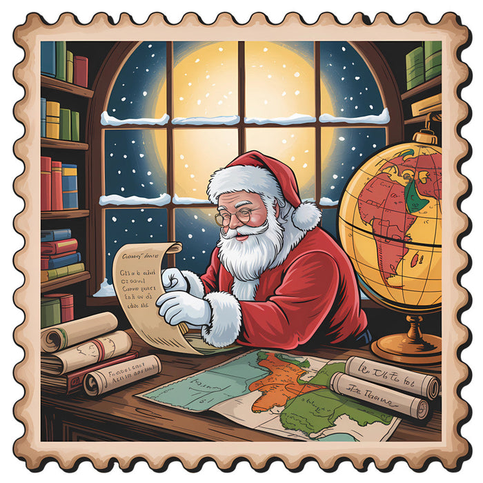 Vintage Christmas Stamps Fabric Panel 4