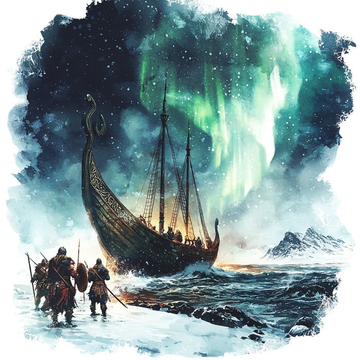 Viking Ships Fabric Panel 1