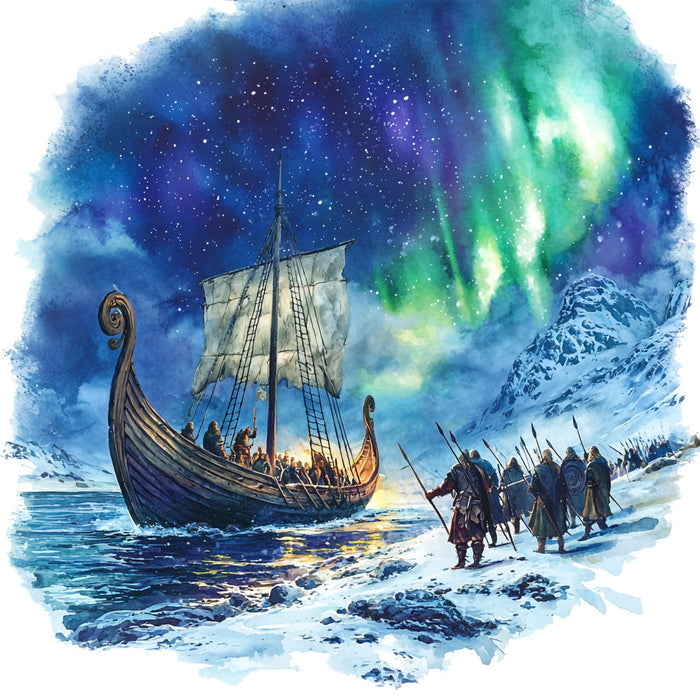 Viking Ships Fabric Panel 7