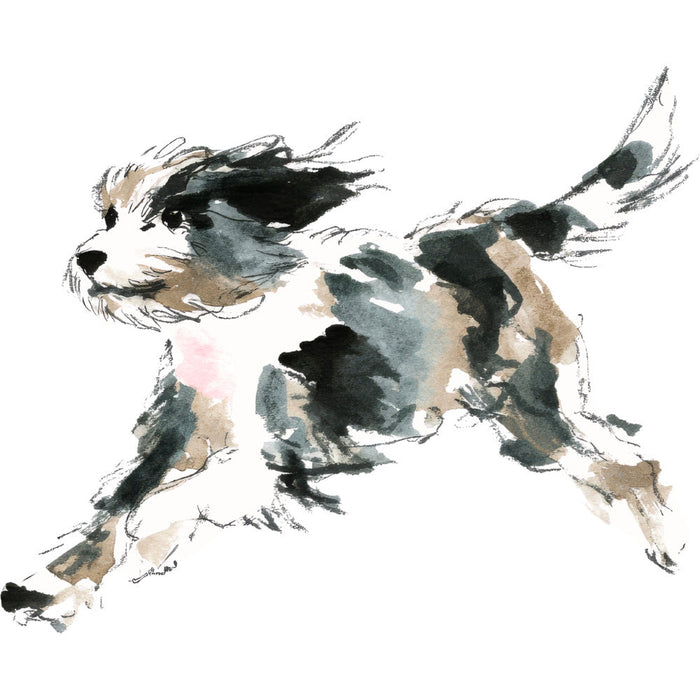 Handdrawn Doodle Dog Fabric Panel 61