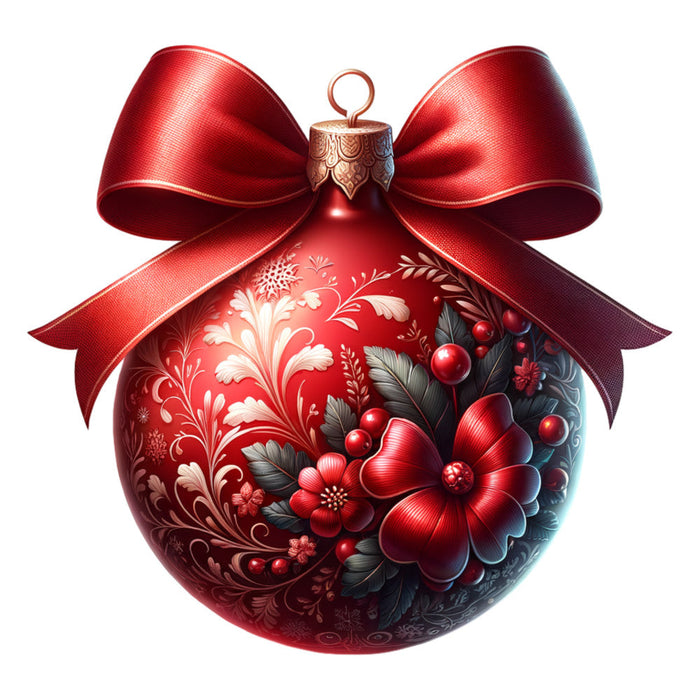 Elegant Christmas Ball Ornaments Fabric Panel 13