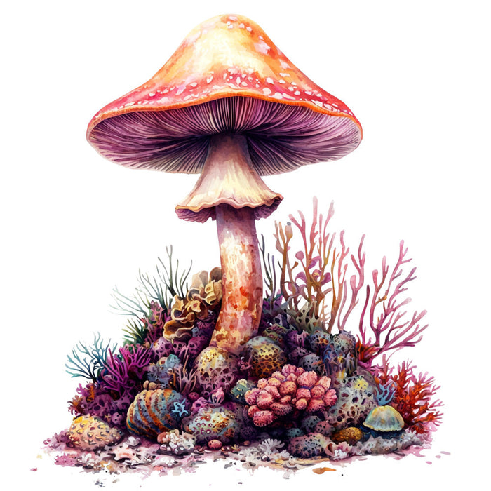 Underwater Mushrooms Fabric Panel 17
