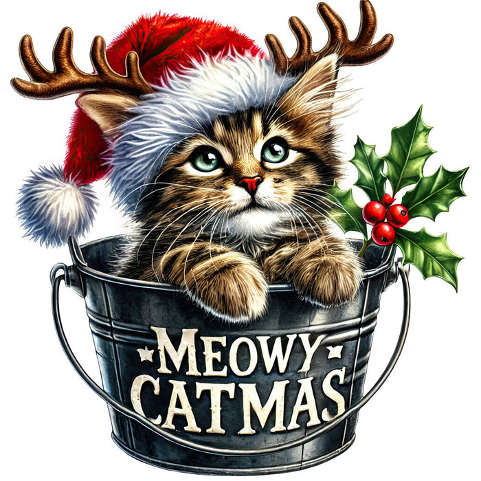 Meowy Christmas Fabric Panel 7