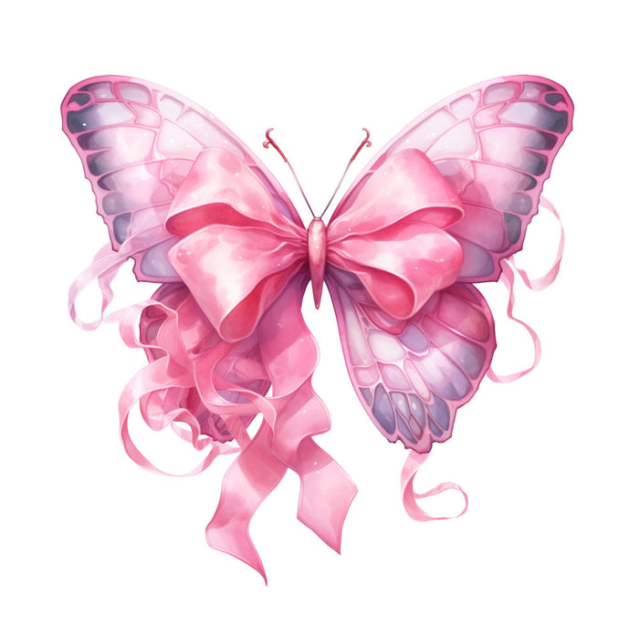 Breast Cancer Awareness Butterflies Fabric Panel 10