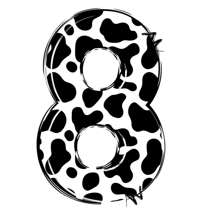 Cow Print Alphabet Fabric Panel 6