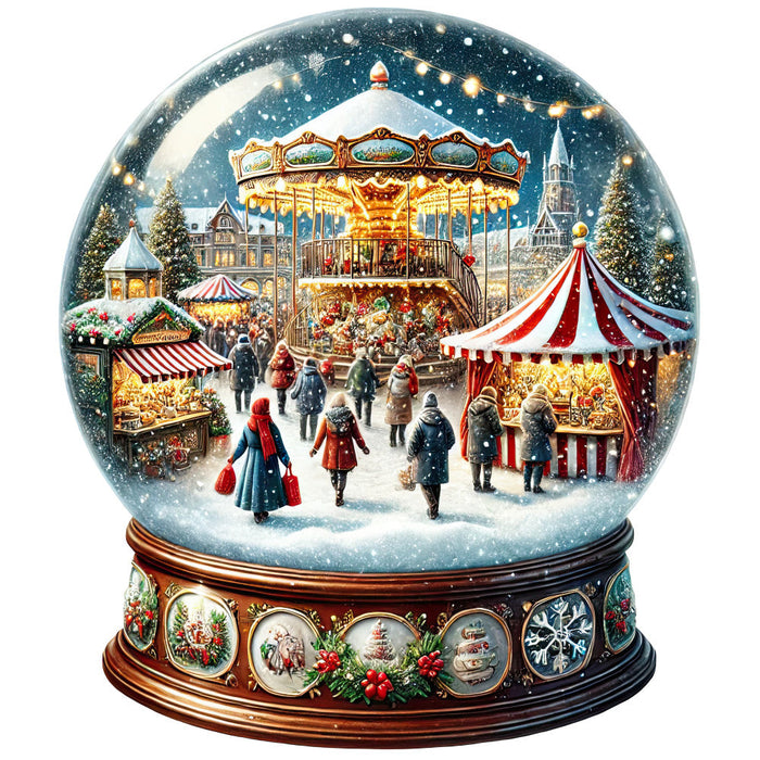 Christmas Snow Globes Fabric Panel 40