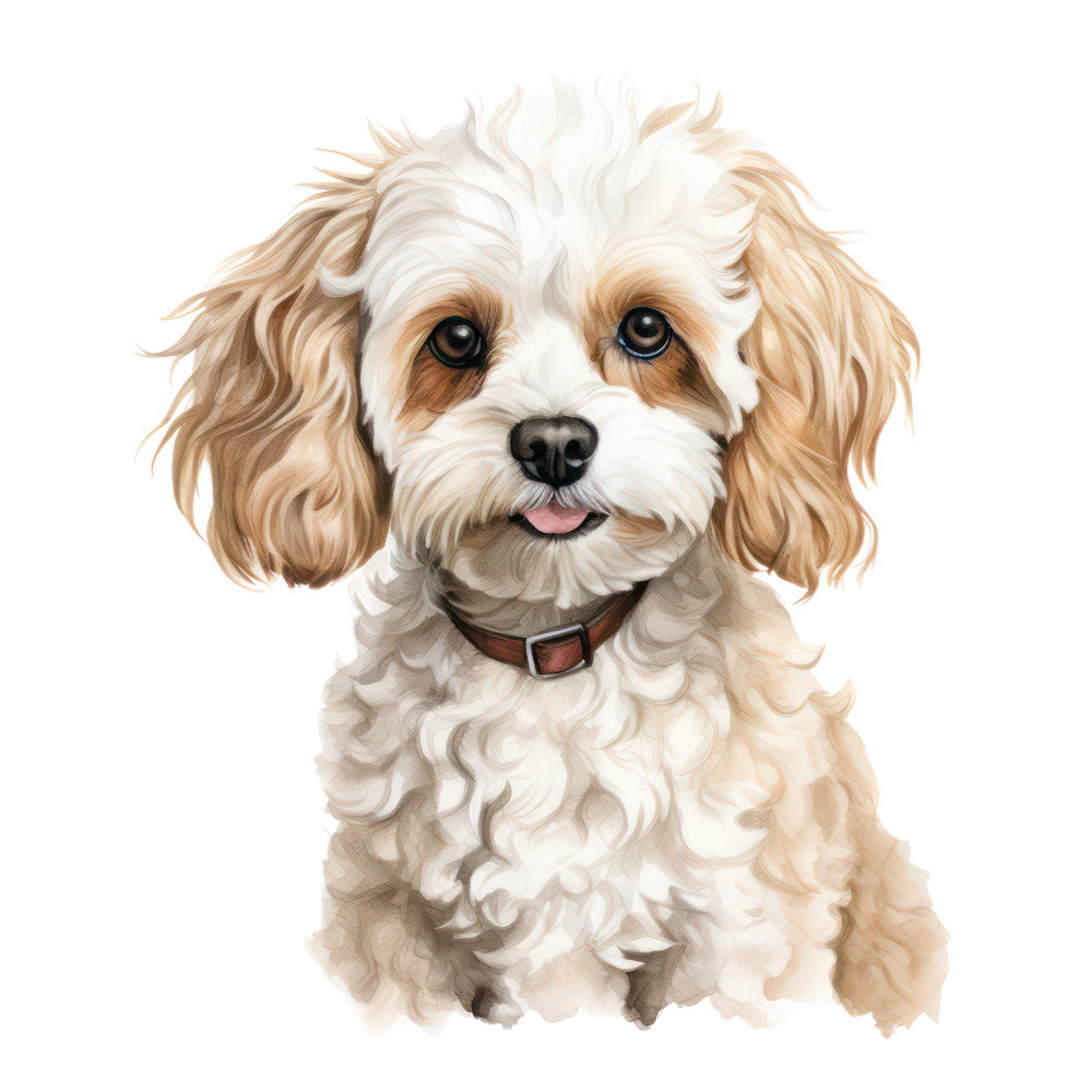 Cute Cavapoo Abstract Cute Cavapoos Fabric Panel 16 — High Country Quilts