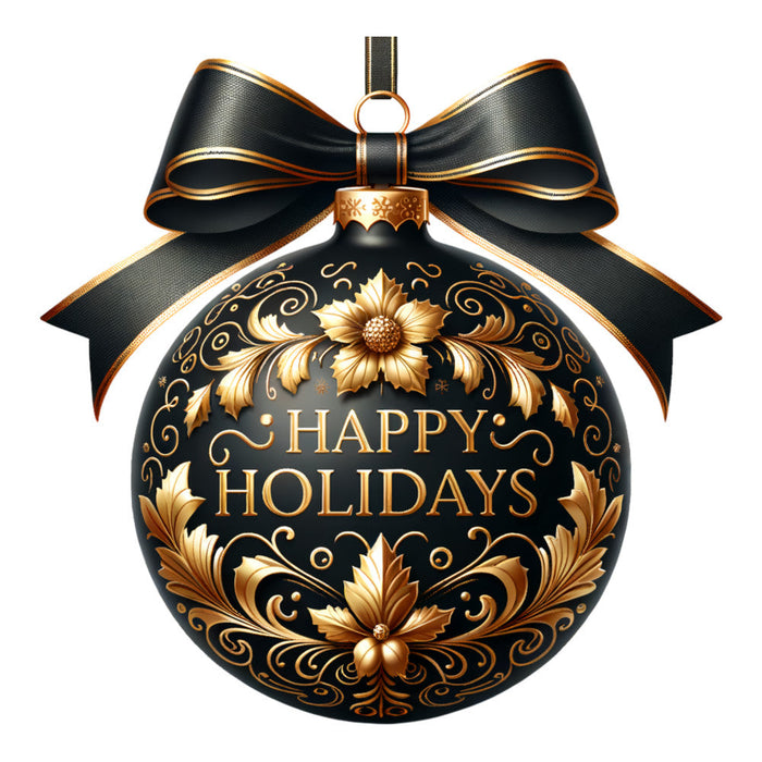 Elegant Christmas Ball Ornaments Fabric Panel 36