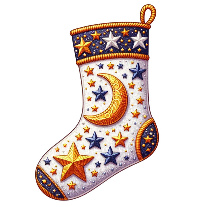 Cartoon Christmas Stockings Fabric Panel 16