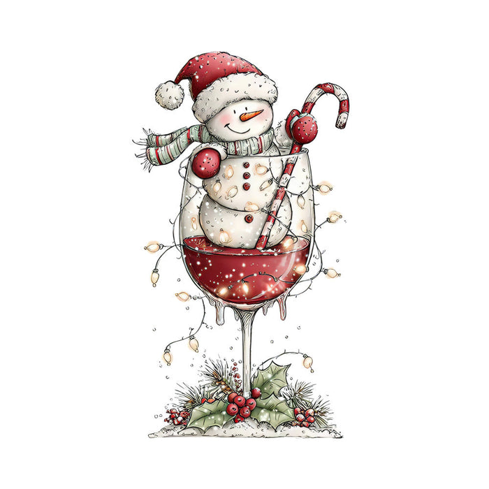 Whimsical Christmas Cocktail Fabric Panel 17