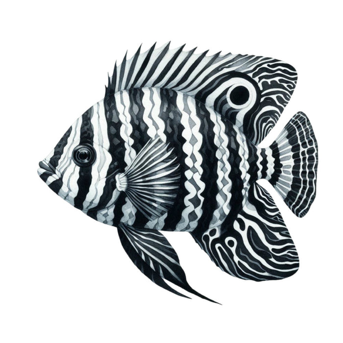 Watercolor Sea Fish Fabric Panel 7