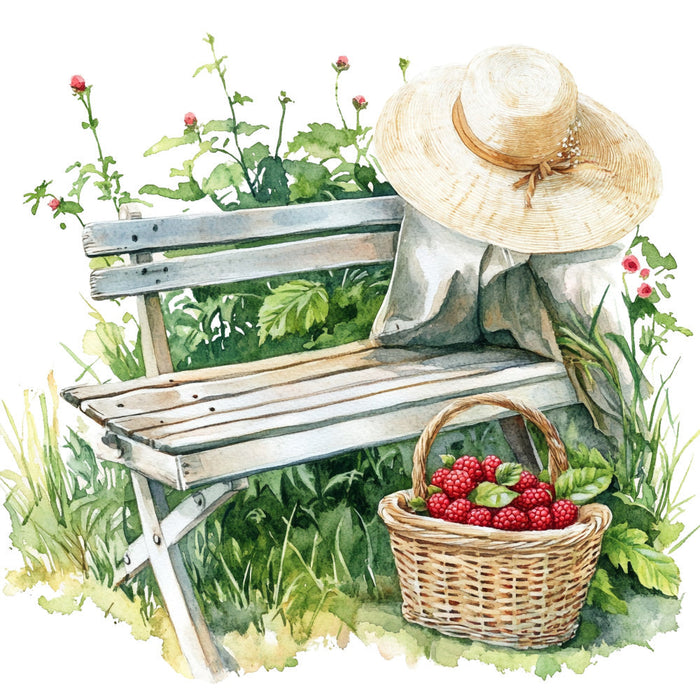 Raspberry Gardens Fabric Panel 27