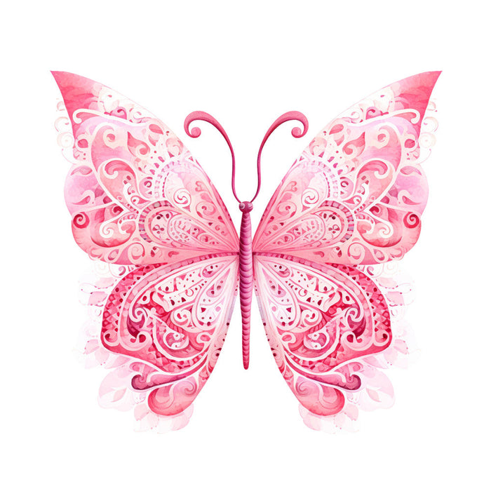 Breast Cancer Awareness Butterflies Fabric Panel 9