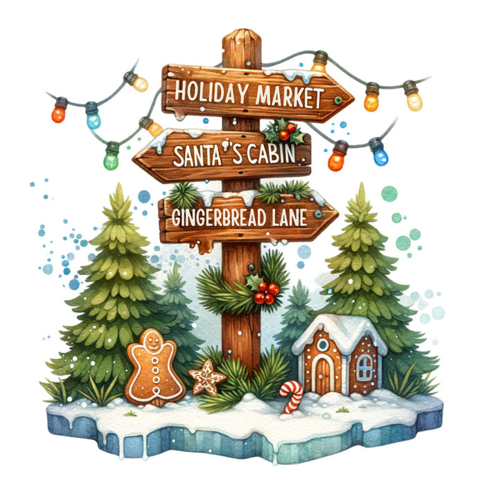 Christmas Signpost Fabric Panel 8