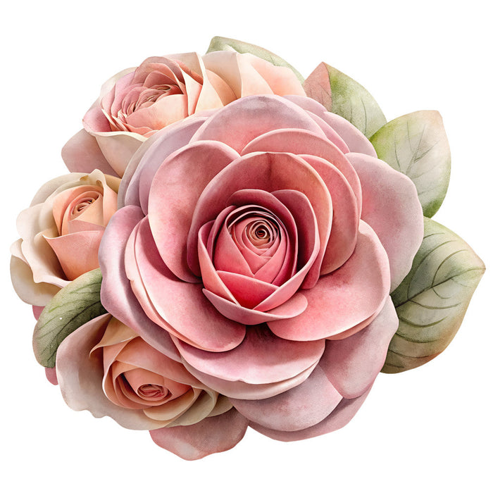 Watercolor Flower Bouquets Fabric Panel 3