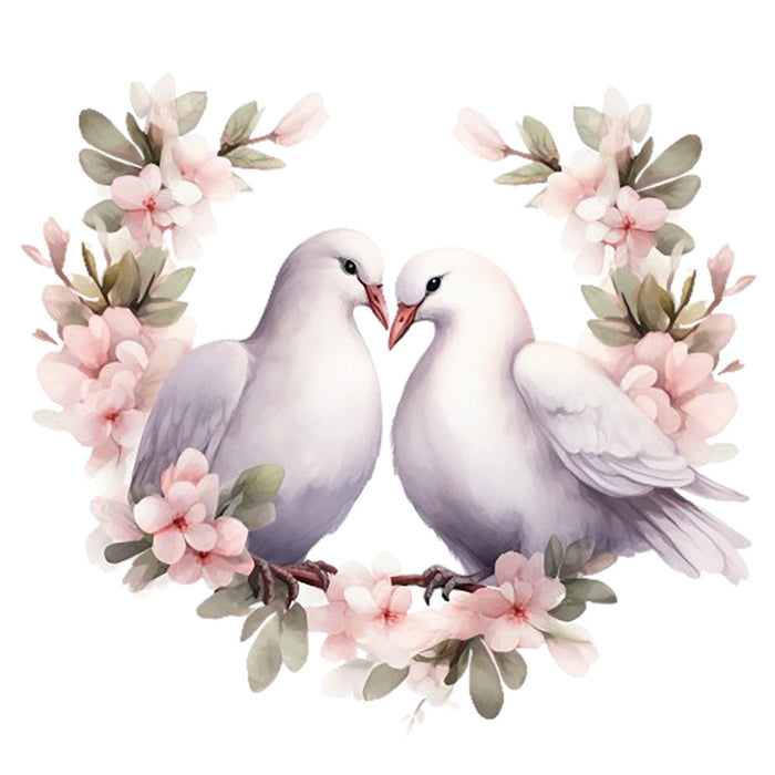 Spring White Doves Fabric Panel 13