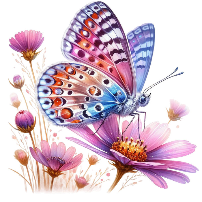Spring Flowers and Butterflies Fabric Panel 8