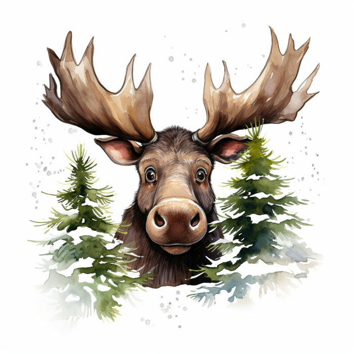 Peeking Moose Fabric Panel 4