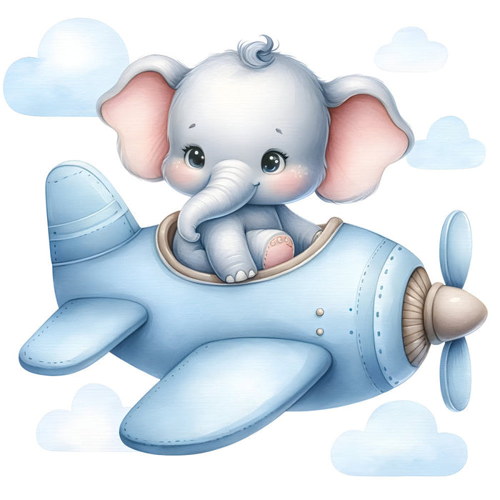 Baby Boy Elephant Fabric Panel 23