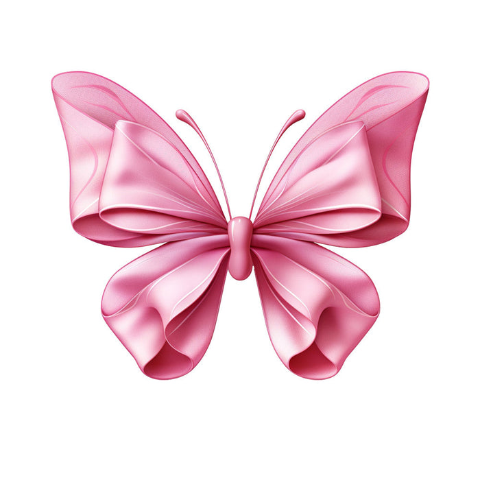 Breast Cancer Awareness Butterflies Fabric Panel 12