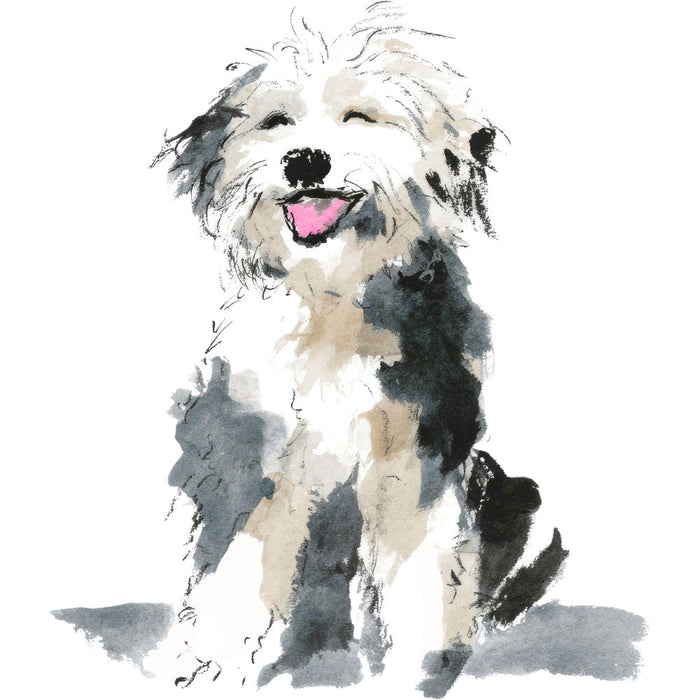 Handdrawn Doodle Dog Fabric Panel 51
