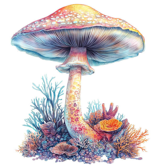 Underwater Mushrooms Fabric Panel 7