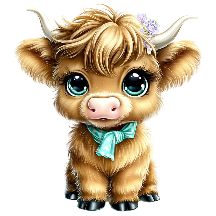 Adorable Highland Cows Fabric Panel 66