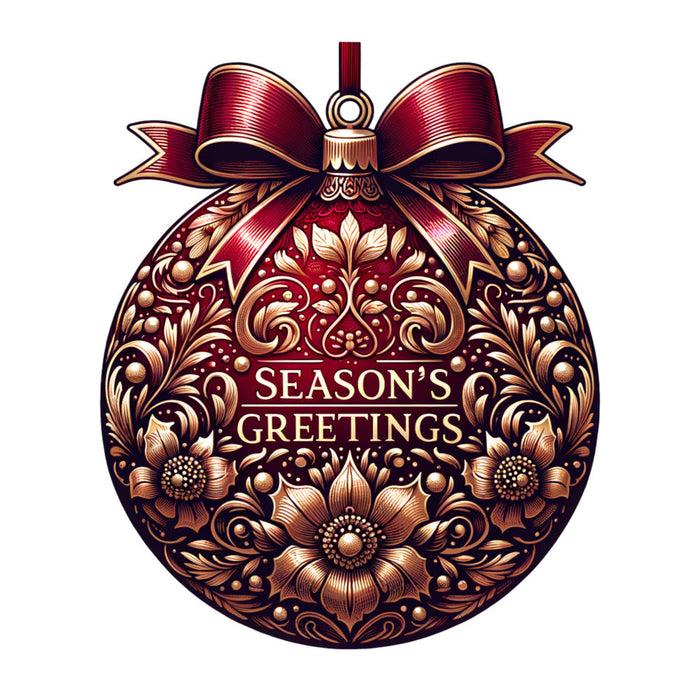 Elegant Christmas Ball Ornaments Fabric Panel 15