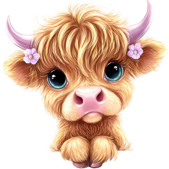 Adorable Highland Cows Fabric Panel 62
