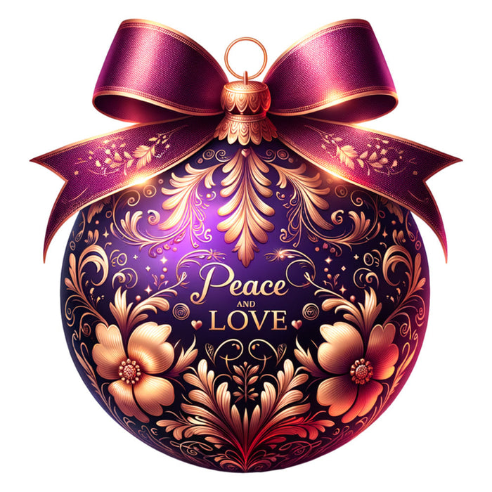 Elegant Christmas Ball Ornaments Fabric Panel 11
