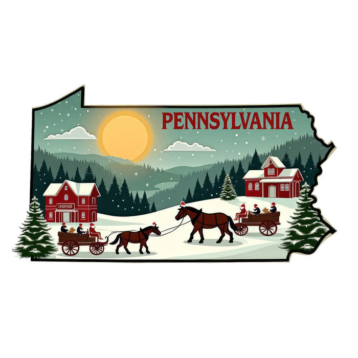 Christmas US States Fabric Panel 13
