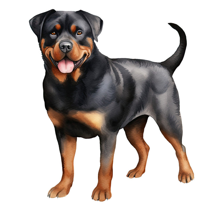 Watercolor Rottweiler Fabric Panel 18