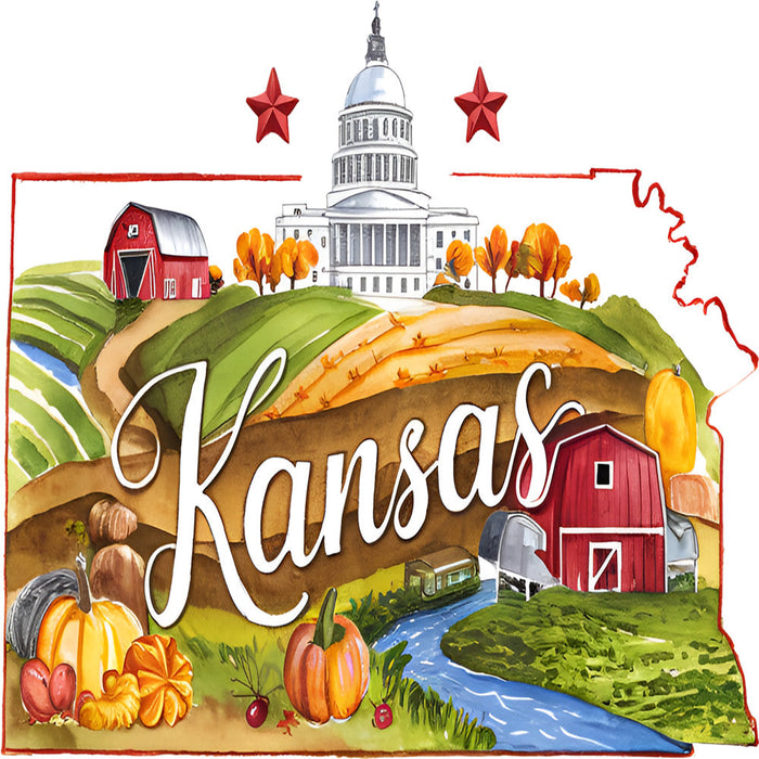Classic US States Fabric Panel 33