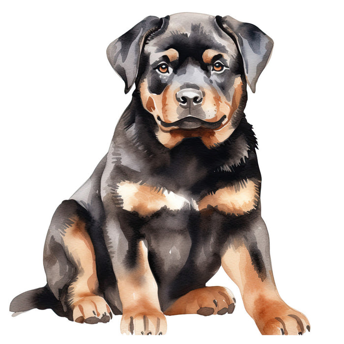 Watercolor Rottweiler Fabric Panel 8