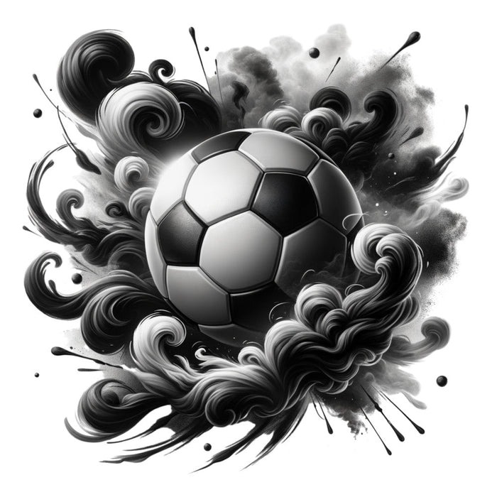 Watercolor Soccer Ball and Splash Fabric Panel 8