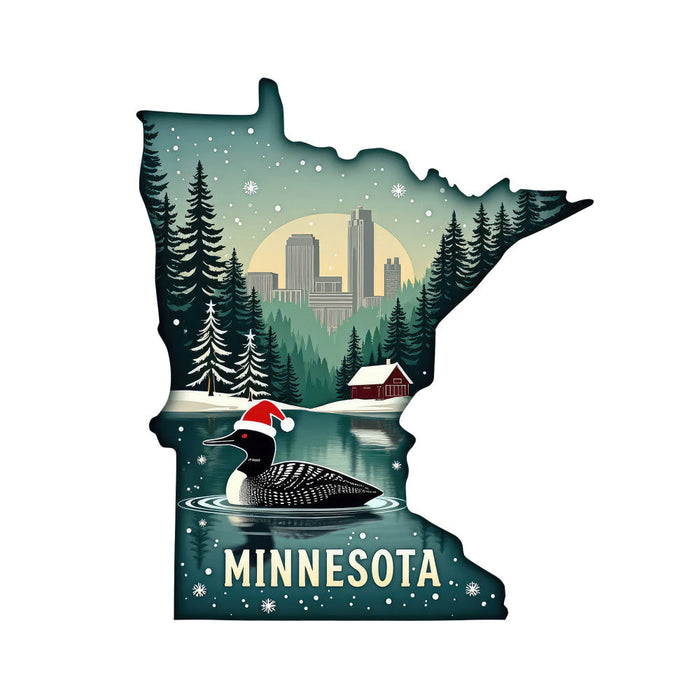 Christmas US States Fabric Panel 28
