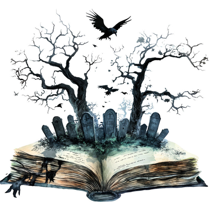 Halloween Books Fabric Panel 3
