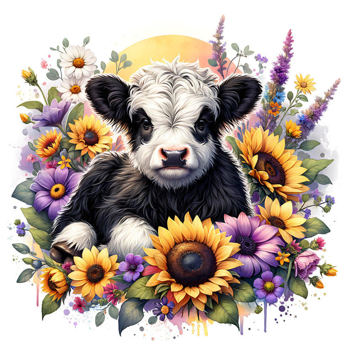 Fancy Highland Cows Fabric Panel 13