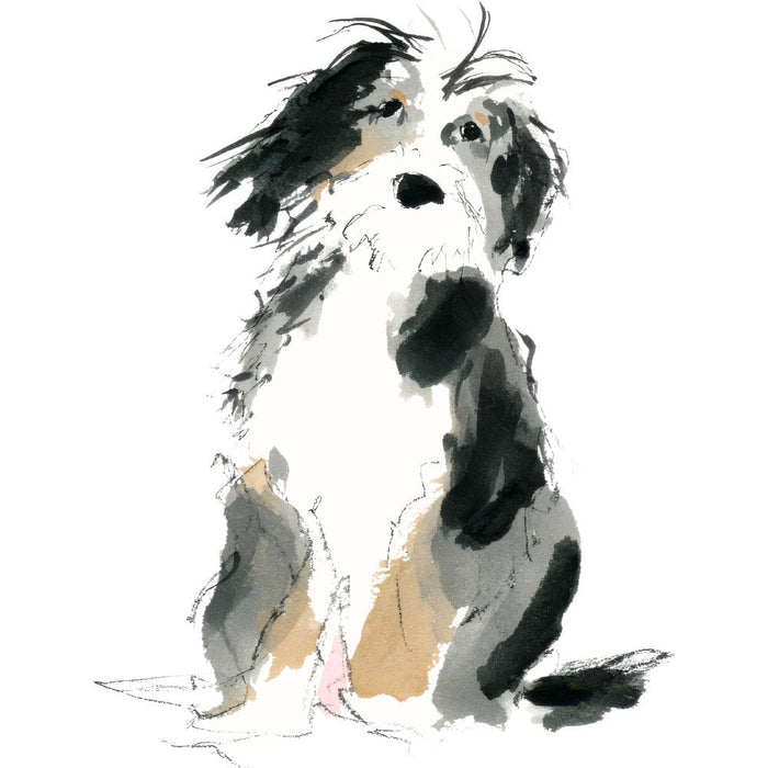 Handdrawn Doodle Dog Fabric Panel 34