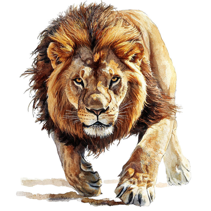 Watercolor Lion Fabric Panel 16