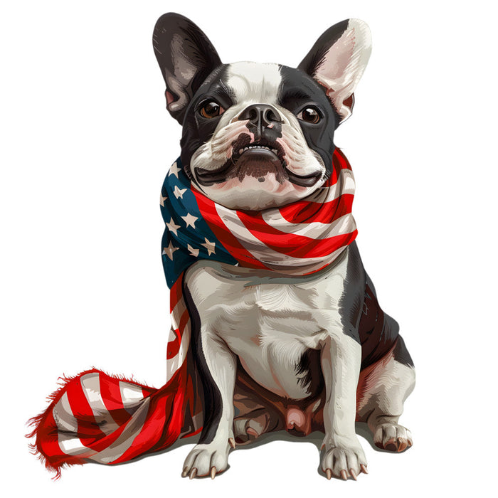 Dogs with American Flag Fabric Panel 8