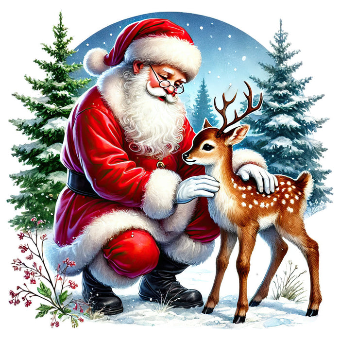 Santa Claus Scenes Fabric Panel 18