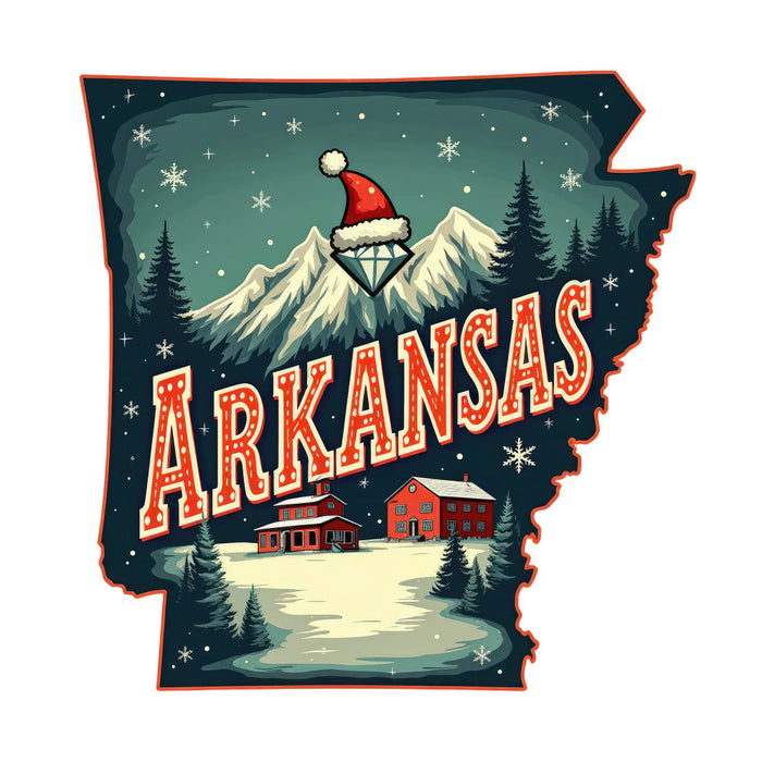Christmas US States Fabric Panel 47