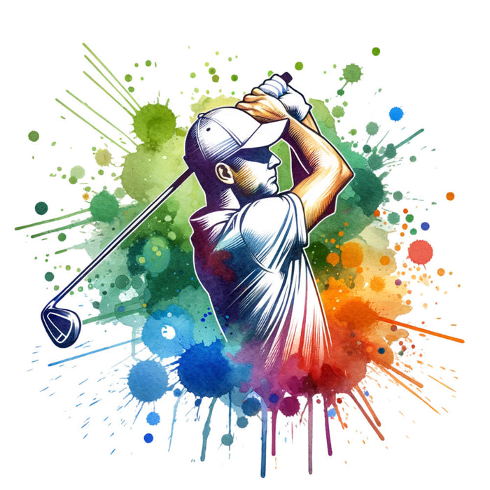 Watercolor Golf Fabric Panel 1