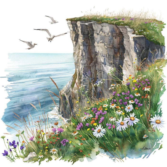 Watercolor Summer Landscapes Fabric Panel 20