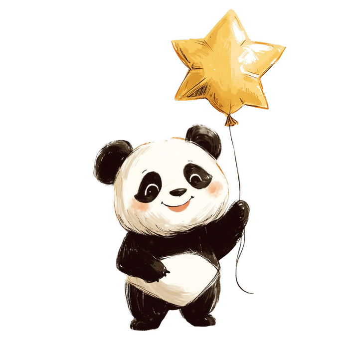 Cute Panda Bears Fabric Panel 30